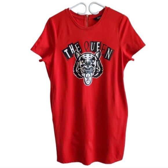 Puella Red "The Queen" T-shirt Dress Size M (38) - Picture 1 of 7